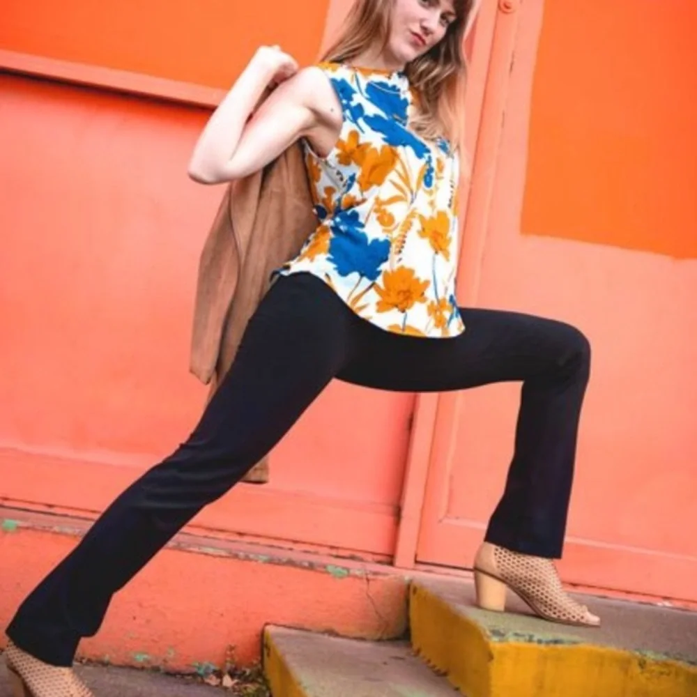 Betabrand Straight Leg Dress Pant Yoga Pant Medium Long Black